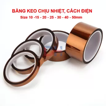 Băng keo chịu nhiệt độ cao màu nâu Polyimide, Kapton, băng dính dán bảng mạch điện tử, bảo vệ bảng mạch PC, CPU